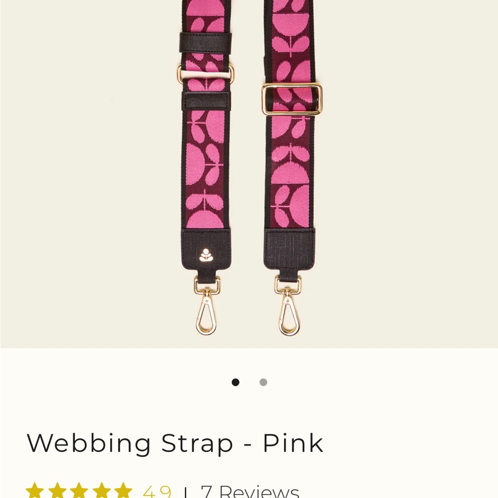 Orla Kiely Pink and Black Bag Strap - Picture 5 of 5